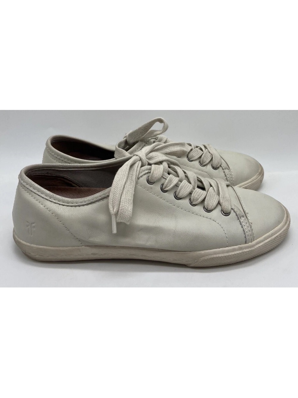 Frye Womens Mindy White 3472365 Low Top Leather Lace Up Sneaker Shoes Size 7M